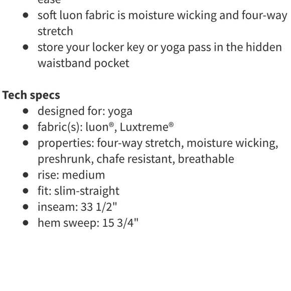 ||SOLD|| Lululemon Straight To The Studio Pant - Picture 6 of 6